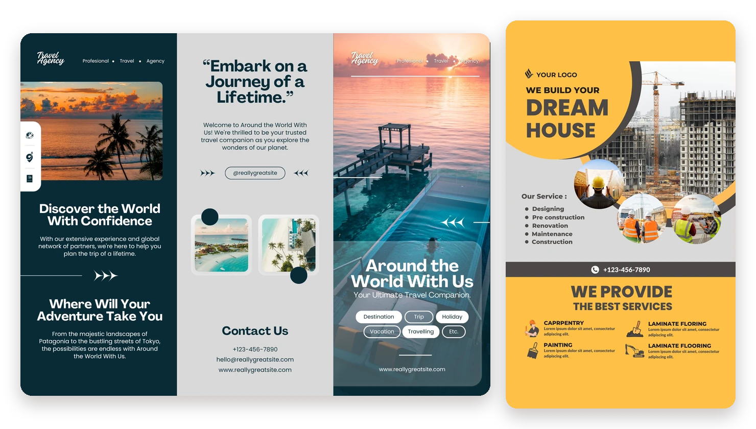 Travel brochure and promotional print design