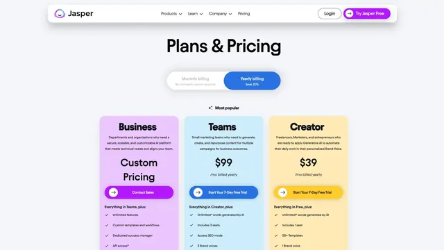 Pricing Page