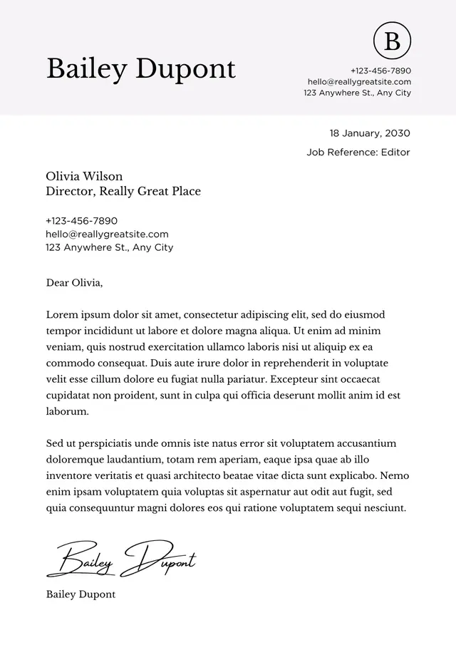 Cover Letters